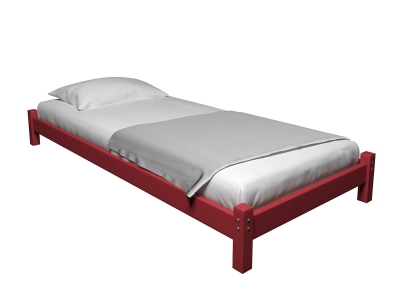 Кровать Ида с покрытием красный