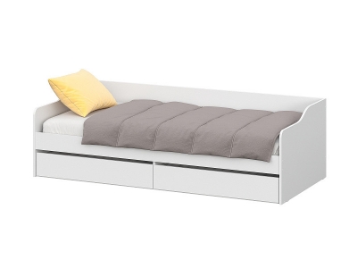 Кровать КР 2 универсальная Белый текстурный с настилом Лайт