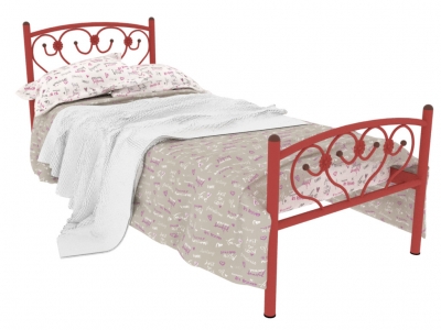 Кровать металлическая Ева Plus красная