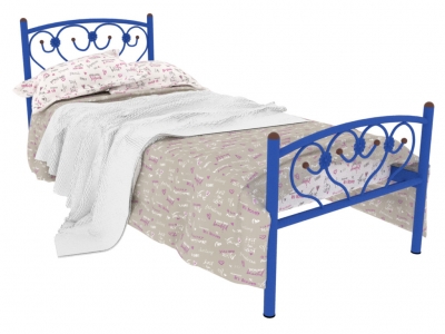 Кровать металлическая Ева Plus синяя