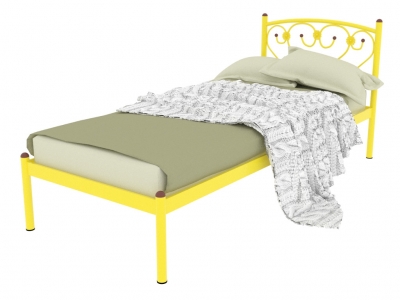 Кровать металлическая Ева желтая