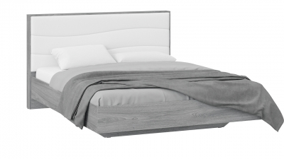 Кровать Миранда Тип 1 без подъемного механизма Дуб Гамильтон, Белый глянец 1600