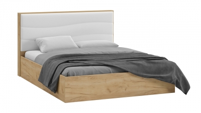 Кровать Миранда Тип 1 с подъемным механизмом с заглушиной Дуб Крафт золотой, Белый глянец