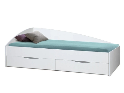 Кровать одинарная Фея-3 асимметричная 1900х800 исп. 1 белый