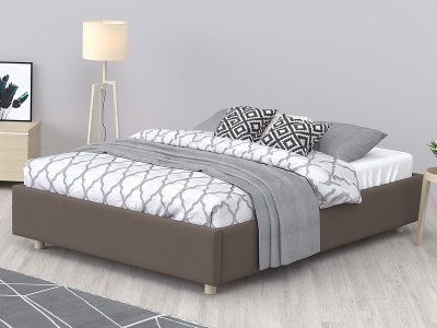 Кровать SleepBox сосна обивка коричневый Grace 09