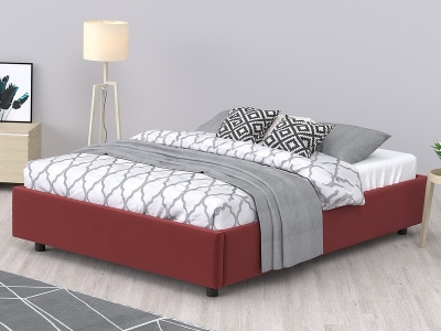 Кровать SleepBox сосна обивка красный Grace 27