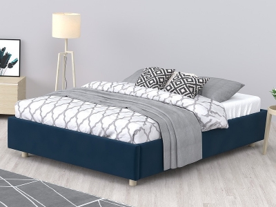 Кровать SleepBox сосна обивка синий Grace 13