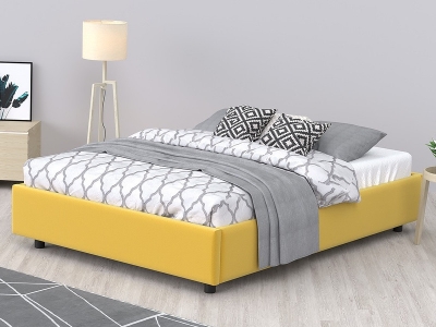 Кровать SleepBox сосна обивка желтый Grace 18