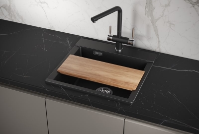 Кухонная мойка Granula es-5201 шварц (чёрный металлик) кварц estetica