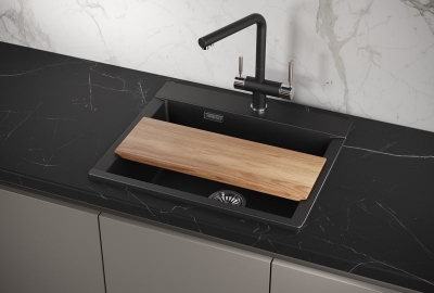 Кухонная мойка Granula es-5804 шварц (чёрный металлик) кварц estetica