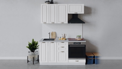 Кухонный гарнитур Лина 160 см со шкафом НБ Белый-Белый