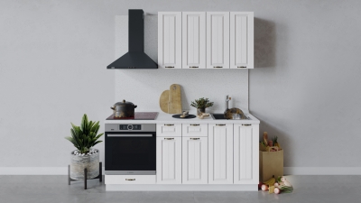 Кухонный гарнитур Лина 180 см со шкафом НБ Белый-Белый