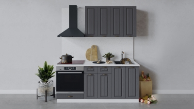 Кухонный гарнитур Лина 180 см со шкафом НБ Белый-Графит