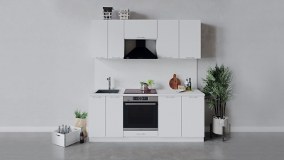 Кухонный гарнитур Весна 200 см со шкафом НБ Белый, Белый глянец