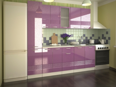 Кухонный гарнитур Волна фиолетовый металлик 2200