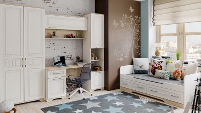 Набор детской мебели Тоскана №2 Белый Жемчуг-Гикори Джексон