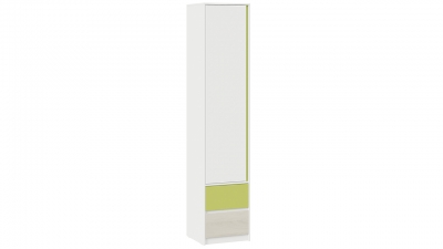 Шкаф для белья комбинированный Сканди Дуб Гарден, Белая, Зеленый