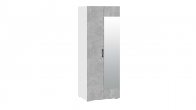 Шкаф для одежды 2-х дверный с зеркалом Нео Белый, Ателье светлый, Ателье светлый