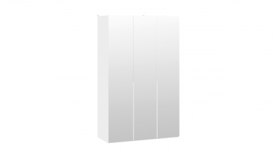 Шкаф для одежды 580 с 3 зеркальными дверями Порто Белый Жемчуг