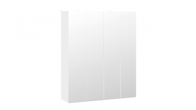 Шкаф для одежды 580 с 4 зеркальными дверями Порто Белый Жемчуг