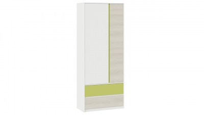 Шкаф для одежды комбинированный Сканди Дуб Гарден, Белая, Зеленый