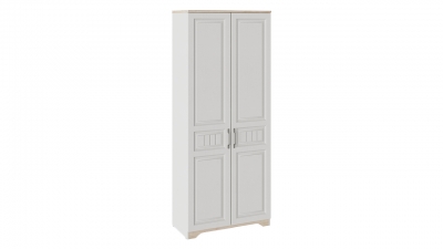 Шкаф для одежды с глухими дверями Тоскана Белый Жемчуг, Гикори Джексон