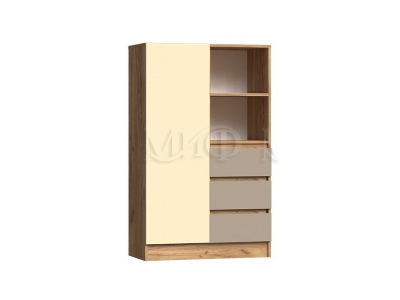 Шкаф комбинированный Челси Color Слоновая кость/Глиняный серый