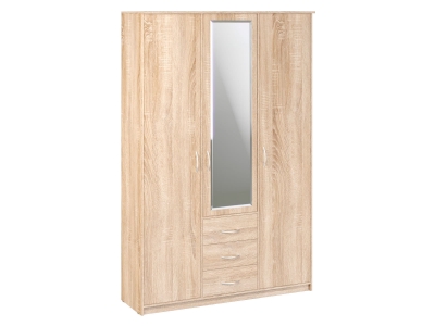 Шкаф комбинированный Дуэт Люкс 1500х450х2300 с зеркалом Дуб Сонома светлый