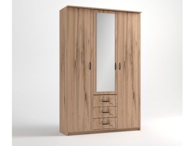 Шкаф комбинированный Дуэт Люкс 1500х450х2300 с зеркалом Дуб Вотан