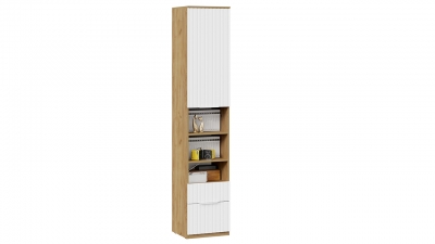 Шкаф комбинированный с 1 дверью 2 ящика Хилтон исп.2 Дуб Крафт золотой, Белый матовый