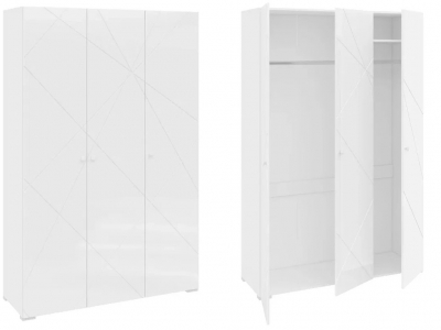 Шкаф комбинированный (с 3 дверьми) Абрис ПМ-332.25 исп.1 Белый глянец