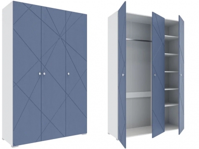 Шкаф комбинированный (с 3 дверьми) Абрис ПМ-332.25 исп.2 Дуб Адриатика синий/белый