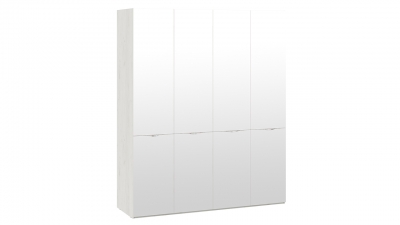 Шкаф комбинированный с 4 зеркальными дверями Либерти Дуб крафт белый