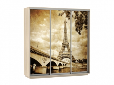Шкаф-купе Экспресс трехдверный Фото Париж Ясень шимо светлый