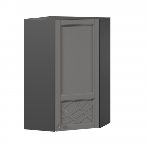 Шкаф кухонный угловой 600 высокий Джулия Чёрный-Оникс серый