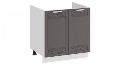 Шкаф напольный с двумя дверями под накладную мойку 600 Долорес Белый-Муссон