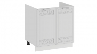 Шкаф напольный с двумя дверями под накладную мойку 600 Долорес Белый-Сноу