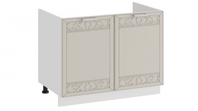 Шкаф напольный с двумя дверями под накладную мойку 800 Долорес Белый-Крем