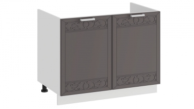Шкаф напольный с двумя дверями под накладную мойку 800 Долорес Белый-Муссон