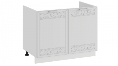 Шкаф напольный с двумя дверями под накладную мойку 800 Долорес Белый-Сноу