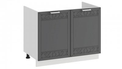 Шкаф напольный с двумя дверями под накладную мойку 800 Долорес Белый-Титан