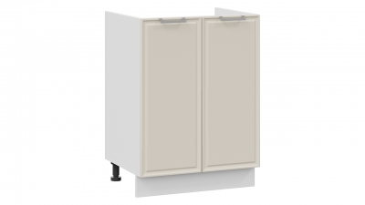 Шкаф напольный с двумя дверями под накладную мойку Белладжио Белый, Софт панакота