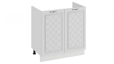 Шкаф напольный с двумя дверями под накладную мойку Бьянка Белый-Дуб белый