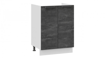 Шкаф напольный с двумя дверями под накладную мойку Детройт Белый-Угольный Камень
