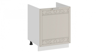Шкаф напольный с одной дверью под накладную мойку 500 Долорес Белый-Крем