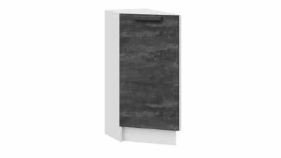 Шкаф напольный торцевой с одной дверью Детройт Белый-Угольный Камень