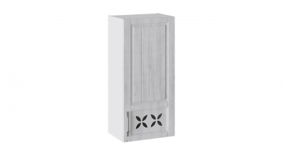 Шкаф навесной c декором правый Прованс Белый глянец-Санторини светлый