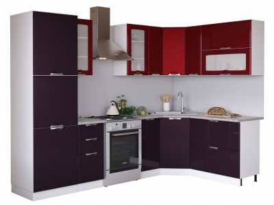 Угловая кухня Равенна Вива 2,25х1,65 бордо/фиолет