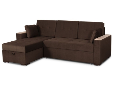 Угловой диван Монако 1 вариант 3 Коричневый велюр