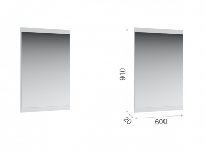 Зеркало навесное в прихожую Йорк 600 Белый/белый глянец